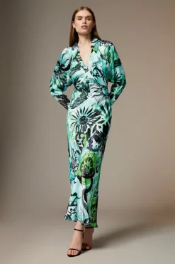 Promo π Karen Millen British Museum Star Mapped Batwing π Dress βοΈ 13 Promo π Karen Millen British Museum Star Mapped Batwing π Dress βοΈ -Dresses Sales Store womens green british museum star mapped batwing dress