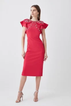 Cheap 😉 Karen Millen Petite Embellished Stretch Woven Midi 👗 Dress 🤩 -Dresses Sales Store womens hot20pink petite embellished stretch woven midi dress