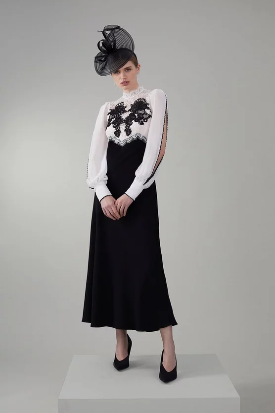 Outlet π Karen Millen Lace Embroidered Woven Midi π Dress π 7 Outlet π Karen Millen Lace Embroidered Woven Midi π Dress π - Image 5
