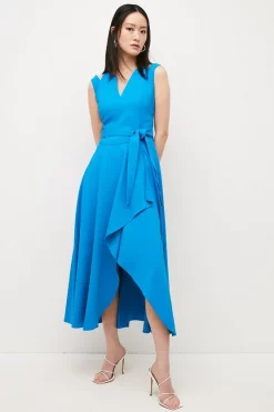 Brand new 🛒 Karen Millen Compact Stretch Viscose Waterfall Midaxi 👗 Dress 😍 -Dresses Sales Store womens mustard compact stretch viscose waterfall midaxi dress 5