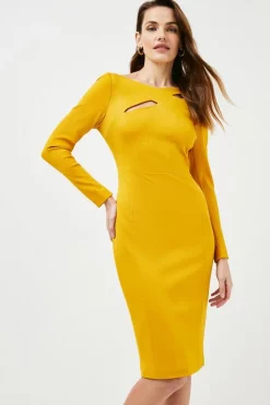 Deals π― Karen Millen Italian Structured Rib Cross Over Pencil Midi π Dress π 12 Deals π― Karen Millen Italian Structured Rib Cross Over Pencil Midi π Dress π -Dresses Sales Store womens mustard italian structured rib cross over pencil midi dress