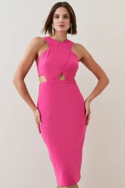 Brand new β Karen Millen Figure Form Cross Front Woven π Dress βοΈ 13 Brand new β Karen Millen Figure Form Cross Front Woven π Dress βοΈ -Dresses Sales Store womens pink figure form cross front woven dress