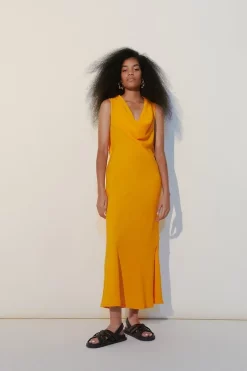 Coupon 🎁 Karen Millen Fluid Crepe Cowl Neck Woven Midi 👗 Dress 😀 -Dresses Sales Store womens red fluid crepe cowl neck woven midi dress 1