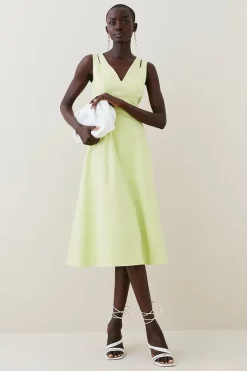 Coupon 🛒 Karen Millen Structured Seam Detail Full Midi 👗 Dress ❤️ -Dresses Sales Store womens soft20lime structured seam detail full midi dress