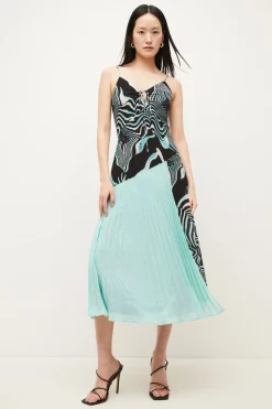 Best deal 😀 Karen Millen Distorted Zebra On Pleats Strappy Woven Midi 🎁 -Dresses Sales Store womens zebra distorted zebra on pleats strappy woven midi